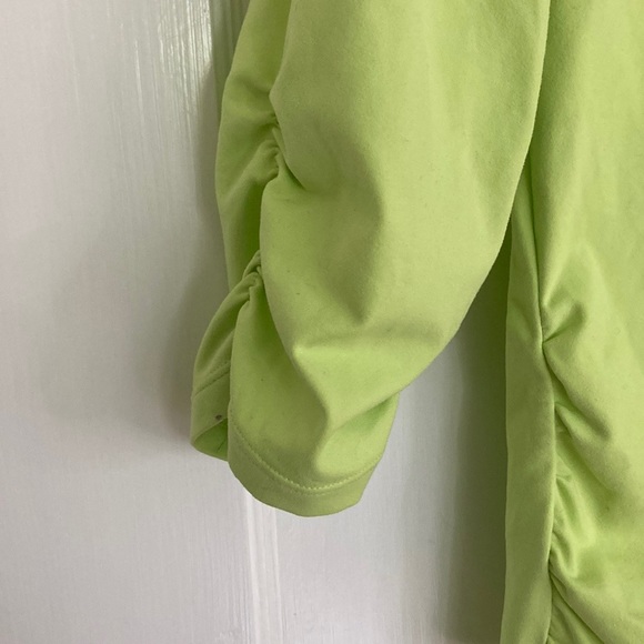 Calvin Klein Scrunched Lime Green Zip Up Sweatshirt - Picture 4 of 16